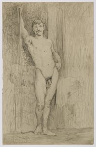 Zonder titel (Studie van staand mannelijk naakt) door Kenyon Cox