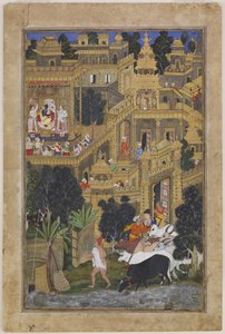 De Heer Krishna in de Gouden Stad, ca. 1586 door Kesav Kalan