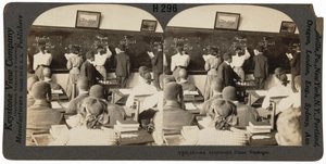 "Een rekenles, Tuskegee, Alabama",c. 1900 (foto) door Keystone View Company
