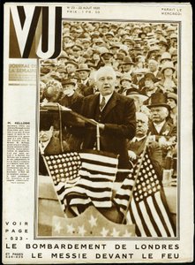 Portret van Frank Billings Kellogg (1856-1937), Amerikaanse politicus, Senator van Minnesota en Minister van Buitenlandse Zaken van 1925 tot 1929, en Nobelprijs voor de Vrede in 1929, tijdens een toespraak op een Amerikaans congres. Keystone fotografie, vo door Keystone View Company