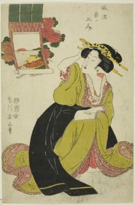 Tamatsushima, uit de serie "Drie Modieuze Jonge Vrouwen" door Kikukawa Eizan