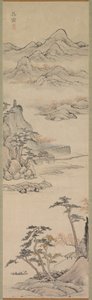 Landschap met Bootjes door Kimura Kenkadō