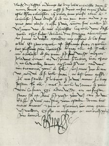 Brief van Koning René van Anjou, 15e eeuw, 1934
