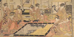 Een votiefbeeld om te doneren aan de Kannon van Asakusa..., ca. 1800 door Kitagawa Kikumaro