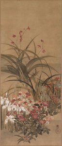 Zomerbloemen, midden 1600s door Kitagawa Sosetsu