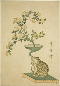 Een arrangement van Valeriaan (Ominaeshi) en Chinese klokbloemen (Kikyo) door Kitagawa Utamaro