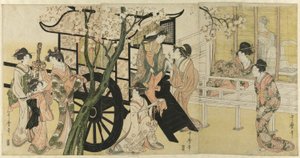 Een Keizerlijke Koets door Kitagawa Utamaro