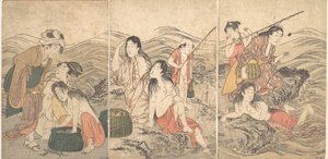 Meisjes vissers en baders, 1791 door Kitagawa Utamaro
