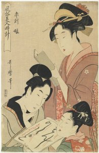 Uur van de Ram, jonge meisjes, 1798-1799 door Kitagawa Utamaro
