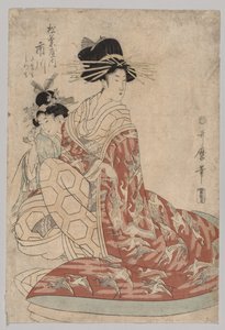 Ichikawa van Matsubaya met Minomo en Tamamo door Kitagawa Utamaro