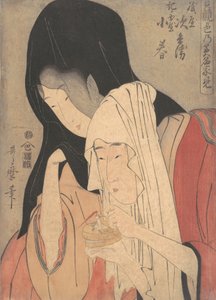 Jihei van Kamiya die wegloopt met Koharu van Kinokuniya, begin 1800s