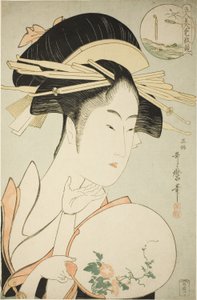 Kisegawa van de Matsubaya, uit de serie "Vergelijking van de Charme van Vijf Schoonheden"