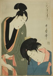 Liefhebbers Scheiden in de Ochtend, uit de serie "Elegante Vijf-naaldige Den (Furyu goyo no matsu)"