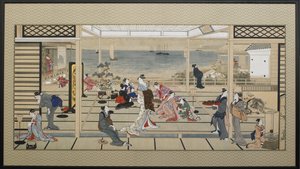 Maanlichtfeest bij Dozo Sagami door Kitagawa Utamaro