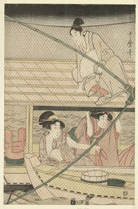 Nachtelijke visvangst door Kitagawa Utamaro