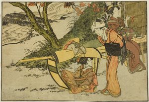 Uitstapje om Esdoorns te Bekijken in de Herfst, uit het geïllustreerde boek "Prentenboek: Bloemen van de Vier Seizoenen," deel 2