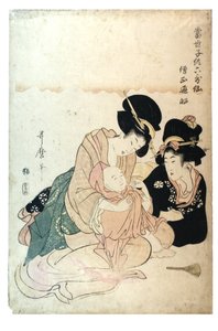 Sojo Henjo uit de serie Moderne kinderen als de 6 onsterfelijke dichters, ca. 1800-1806 door Kitagawa Utamaro