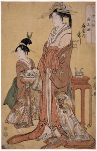Takigawa van de Ogiya Acht, uit de serie Onsterfelijken in de Kunst van de Liefde door Kitagawa Utamaro