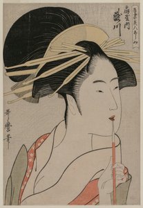 Takigawa van de Ōgiya uit de serie Een Selectie van Oosterse Schoonheden door Kitagawa Utamaro