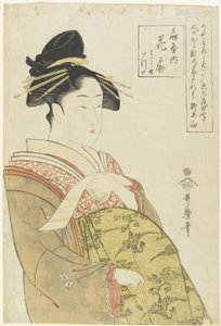 De courtisane Hanao_gi van het O_giya Huis, ca. 1793-1794 door Kitagawa Utamaro
