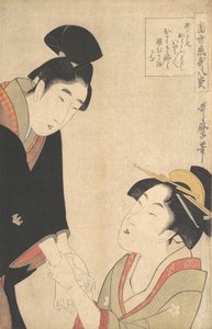 De geliefden Oshichi en Kichisaburo, ca. 1800 door Kitagawa Utamaro