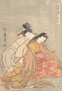 De dichter Ariwara no Narihira en Ono no Komachi, ca. 1798