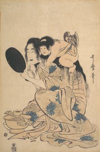 Yamauba die haar tanden zwart maakt en Kintoki, ca. 1795 door Kitagawa Utamaro