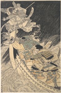 Minamoto Yoshitsune en Zijn Dienaar, de Monnik Benkei..., eind 18e eeuw door Kitao Masayoshi