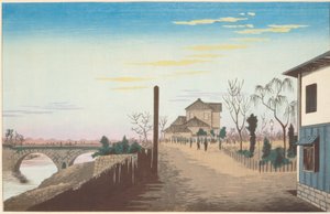 Opgang van de zon vanaf de Bandai-brug door Kiyochika Kobayashi