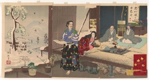 Chushingura, Yuranosuke in pensioen door Kiyochika Kobayashi
