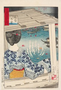 Vuurwerk bij Ryogoku Brug
