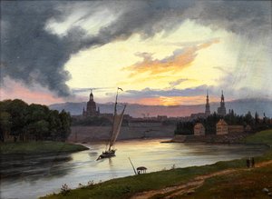 Noors:  Dresden bij zonsondergang Dresden bij zonsondergang