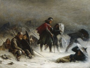 Koning Sverre in een sneeuwstorm in de Voss-bergen