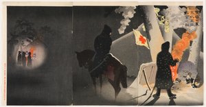 Onze troepen zetten een bivak op in Yingkou terwijl ze de bittere kou trotseren