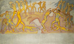 Botsing van de Titanen, c.1913-1915 door Koloman Moser