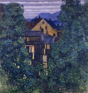Overzicht van Payerbach, op de Achtergrond de Rax door Koloman Moser