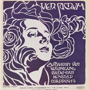 Cover voor het 4e nummer in 1899 van Ver Sacrum, het tijdschrift van de kunstenaars van de Art Nouveau Sezession beweging ... door Koloman Moser