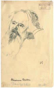 Portret van Hermann Bahr 1863-1934, ca. 1904 door Koloman Moser