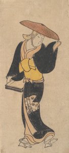 De acteur Sanjo Kantaro als een rondtrekkende boeddhistische non, ca. 1715 door Kondo Kiyoharu