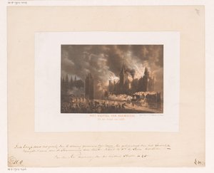 Brand in het Slot Haamstede Het kasteel van Haemstede. (Bij den brand van 1525)