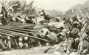 Arnold Winkelried bij Sempach (gravure)