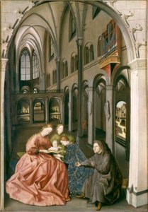 De Heilige Familie met de heilige Barbara en de heilige Catharina door Konrad Witz