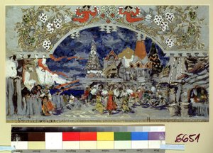 Decorontwerp voor het ballet Het kleine gebochelde paard van C. Pugni door Konstantin Alekseevich Korovin