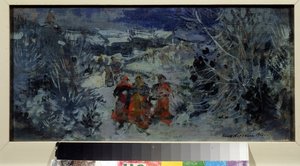 Decorontwerp voor de opera Mei Nacht van N. Rimsky-Korsakov