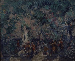 Toneelontwerp voor het ballet Corsair door A. Adam, 1911