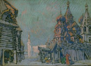 Toneelontwerp voor de opera Khovanshchina door M. Moessorgski, 1911
