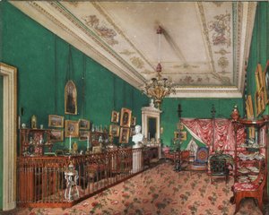 Interieurs van het Winterpaleis. De slaapkamer van Grootvorstin Maria Nikolajevna, 1837 door Konstantin Andreyevich Ukhtomsky