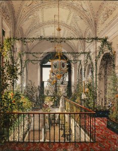 Interieurs van het Winterpaleis. De Kleine Wintertuin in de Appartementen van Alexandra Fjodorovna door Konstantin Andreyevich Ukhtomsky