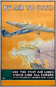 Per lucht naar de USSR Poster van het Intourist bedrijf
