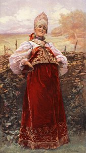 Een Russische Maagd door Konstantin E Makovskij